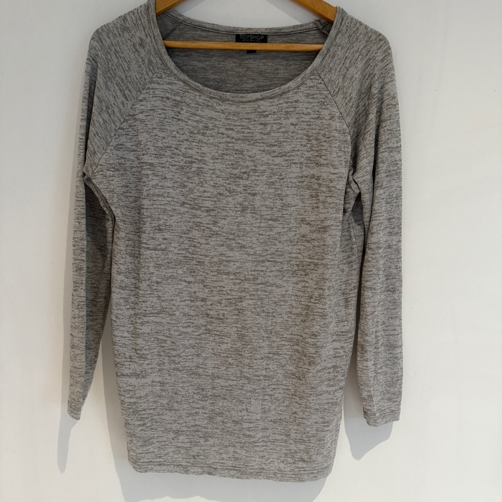 Topshop Grey Knit Lightweight Long Sleeve Sweater Size US 4 EUR 36